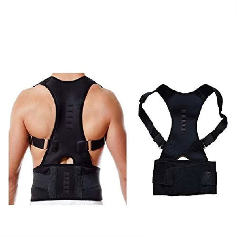 Back Posture Corrector Belt With Metal Support Rods | Adjustable Back & Shoulder Support