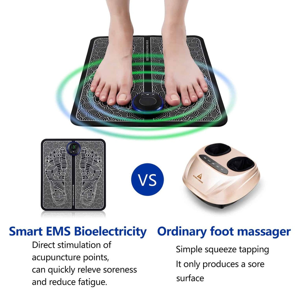 EMS Foot Massager Mat Electric USB Charging Smart Display Tens Acupuncture Feet Cushion Blood Circulation Pad Health Care Home - Foot Massager + Butterfly Massager