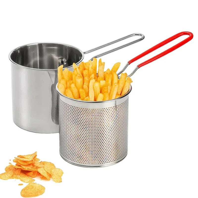 Stainless Steel Deep Fryer Pot with Strainer – Heavy-Duty Frying Pan.