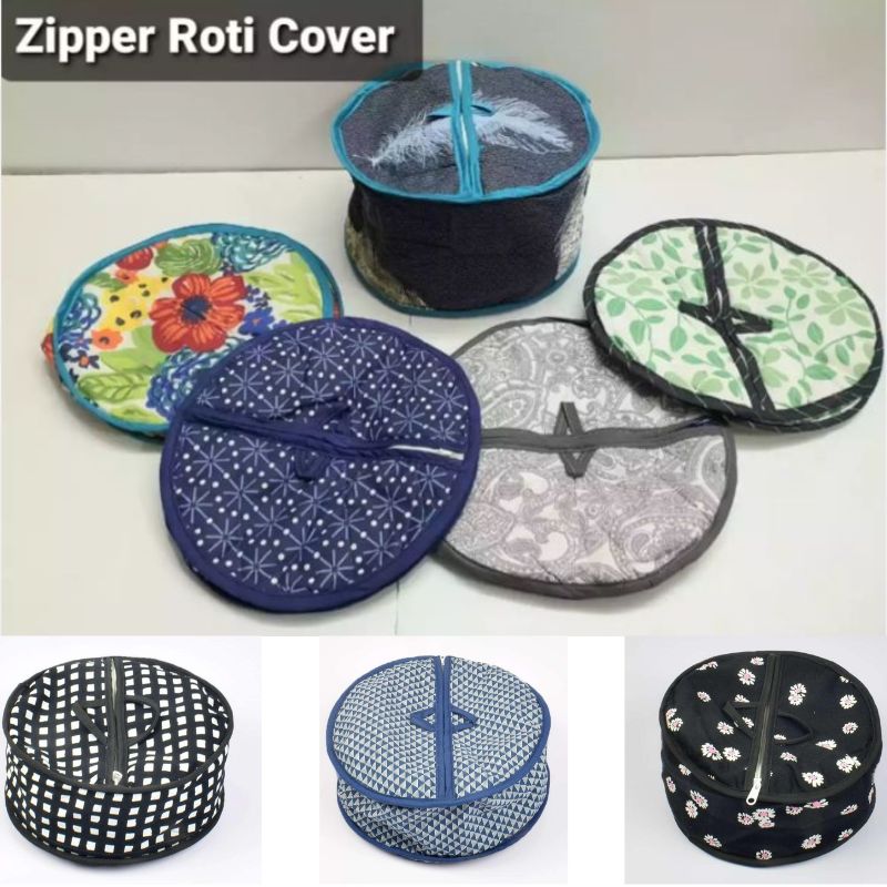 Pack Of 2 - Roti Basket Circle – Roti Chapati Box with Zipper Cover