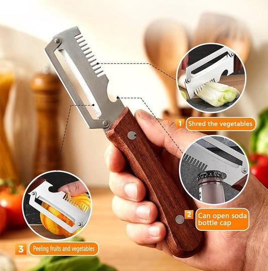 3-in-1 Stainless Steel Vegetable Peeler – Multifunctional Kitchen Tool