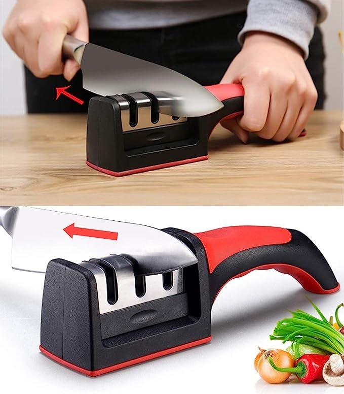 manual knife sharpening tool for kitchen knives with stable base