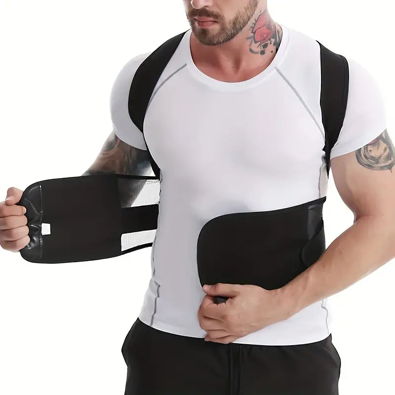 Back Posture Corrector Belt With Metal Support Rods | Adjustable Back & Shoulder Support