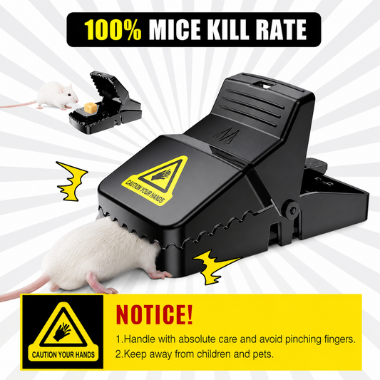 Best Seller Catcher Automatic Spring Reusable Plastic Black Rat Mice Mouse Traps - Pack of 2