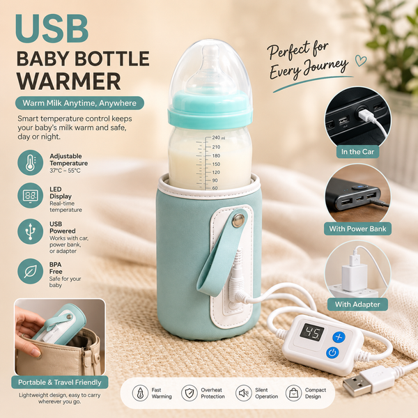 Portable baby bottle warmer with adjustable temperature control