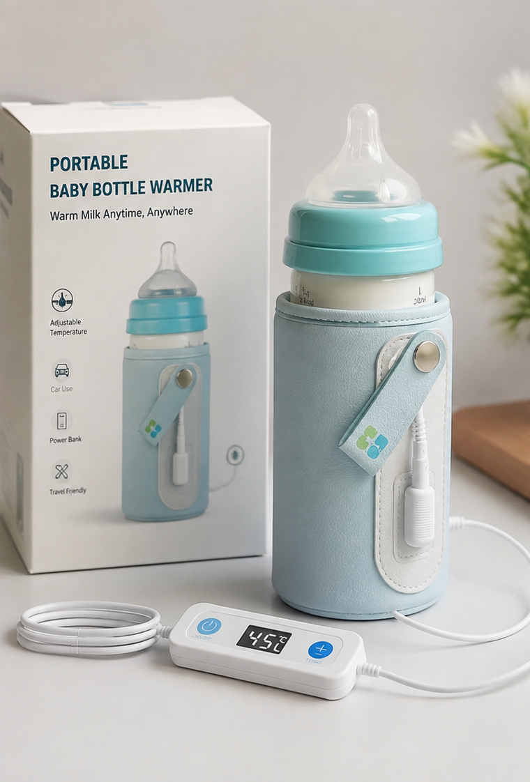 Baby bottle warmer for travel and nighttime feeding