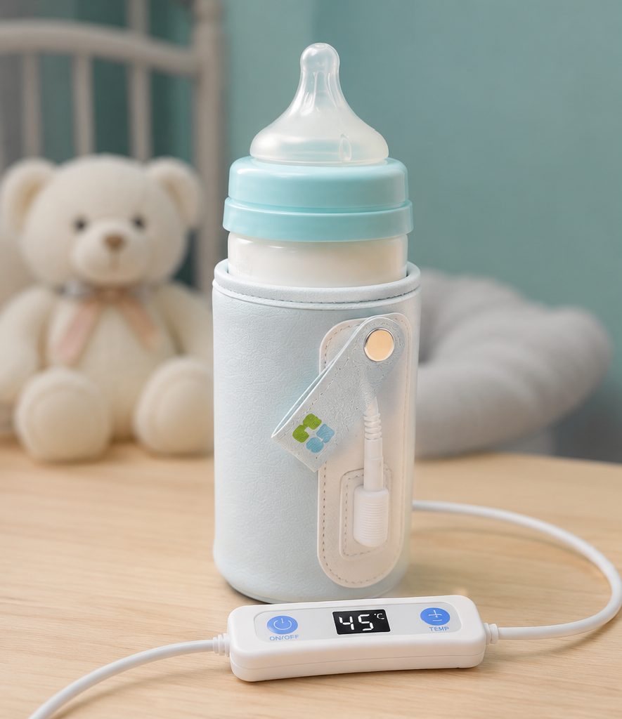 Portable baby milk warmer for car use.