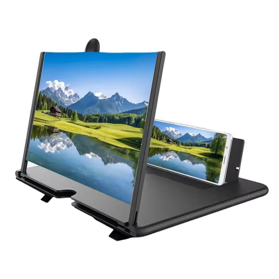 F3 Mobile Screen Magnifier 3D Enlarged Display Stand For Smartphones Eyes Protection 10 Inches | Random Color