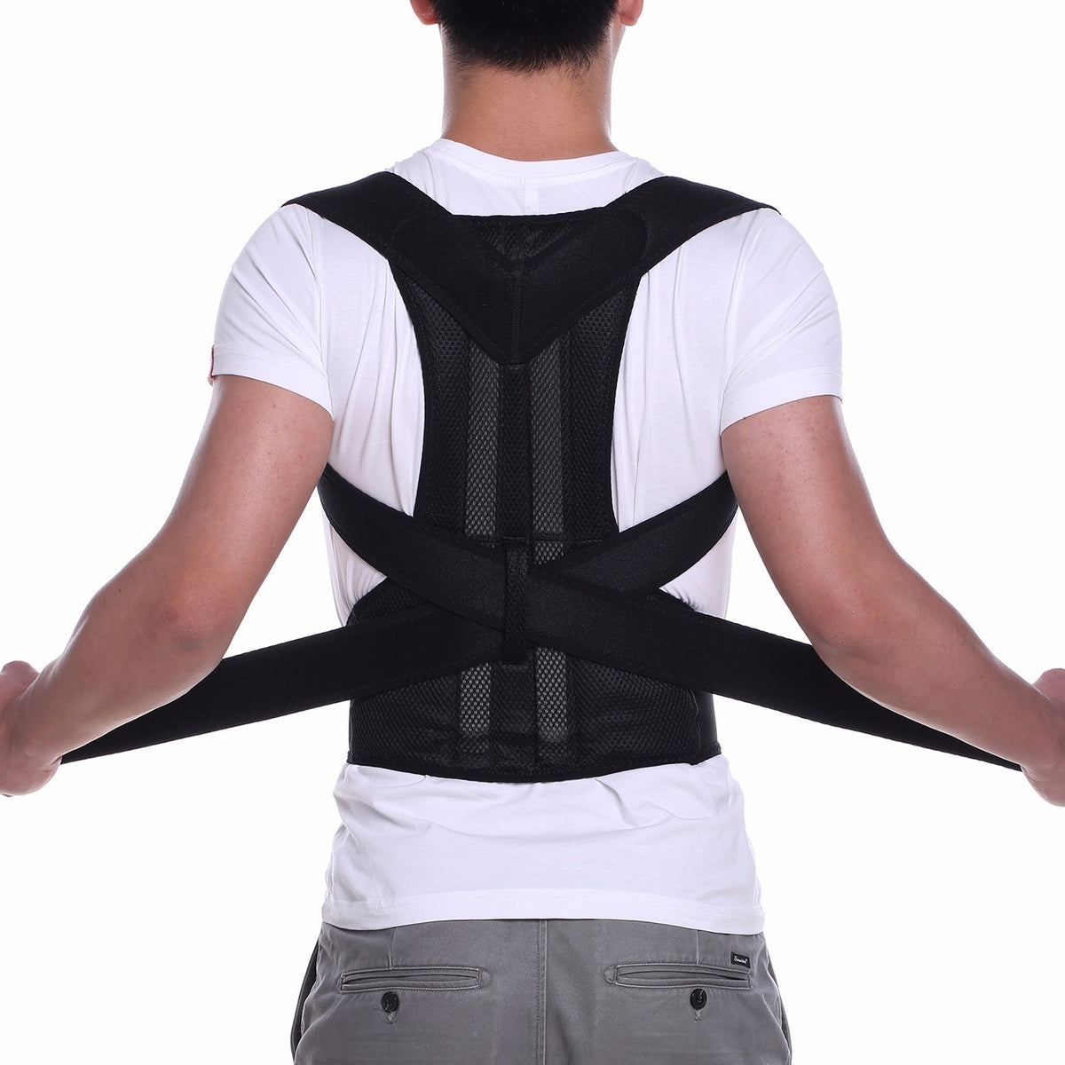 Adjustable straps on back posture support belt