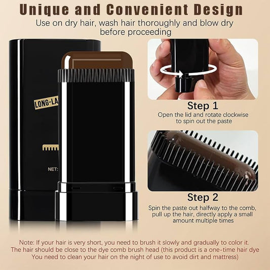 instant black hair color dye comb stick for gray hair root touch-up