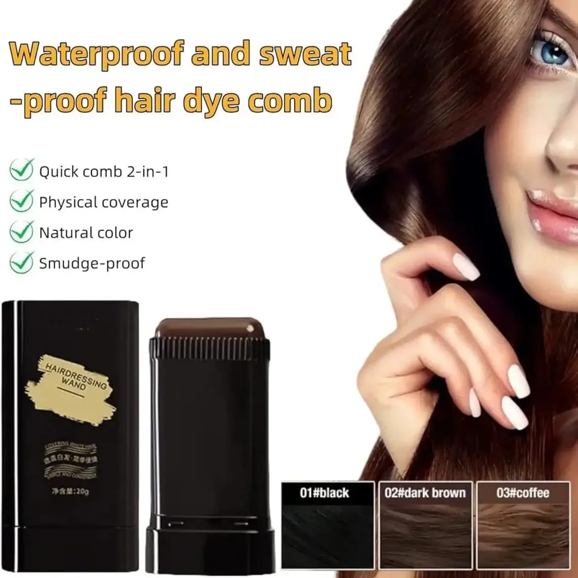 black hair dye comb stick for convenient root color touch-up