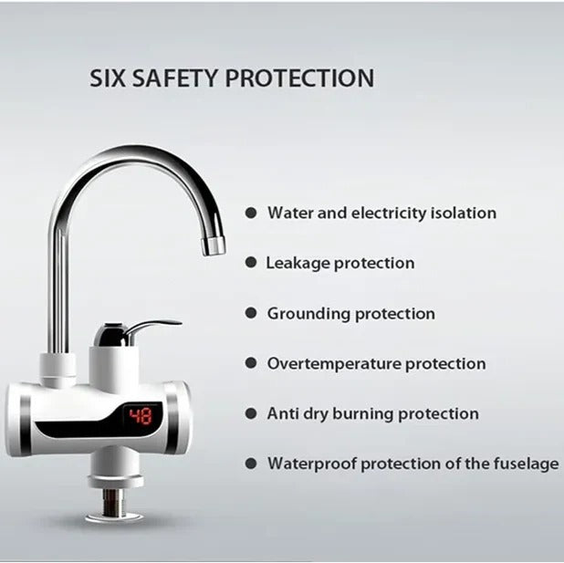 Instant Electric Kitchen Water Heater Tap with Temperature Display