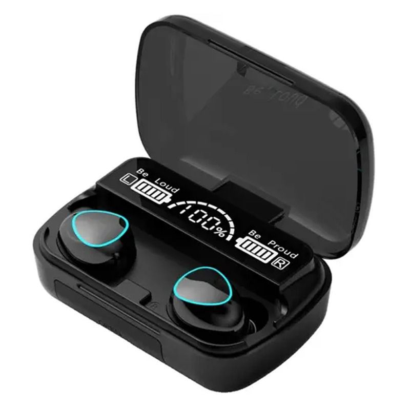 M10 Bluetooth 5.3 wireless earbuds with microphone and charging case