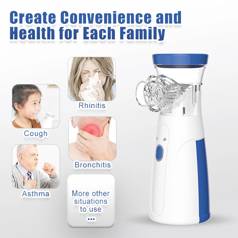 Compact portable nebulizer inhaler machine with handheld design