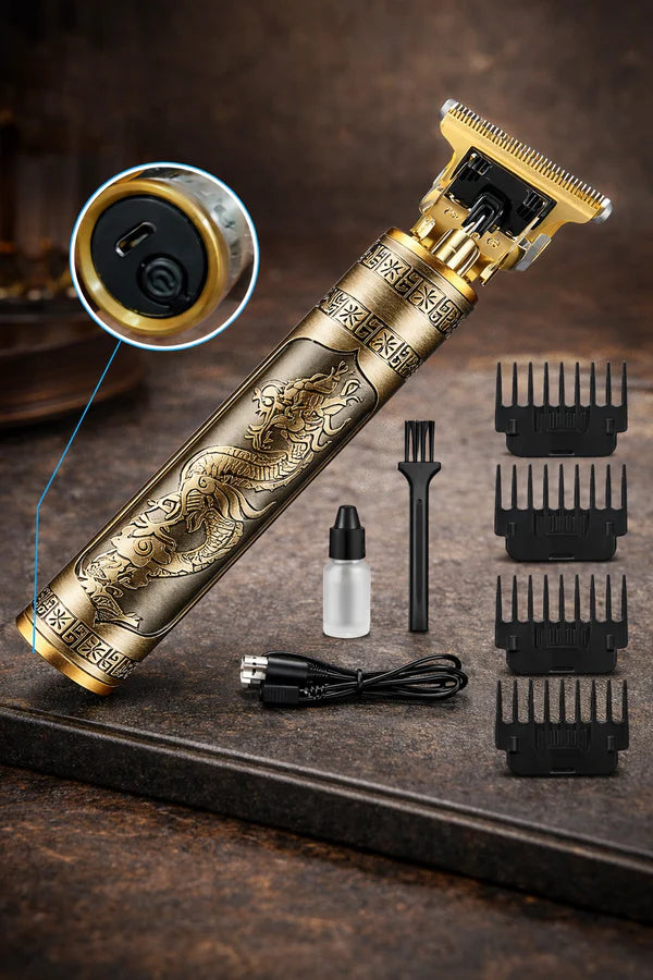 Vintage T9 Metal Body Hair Trimmer for Men – USB Rechargeable Professional Hair Clipper | Precision Beard, Hair & Detailing Grooming Tool Rs 593