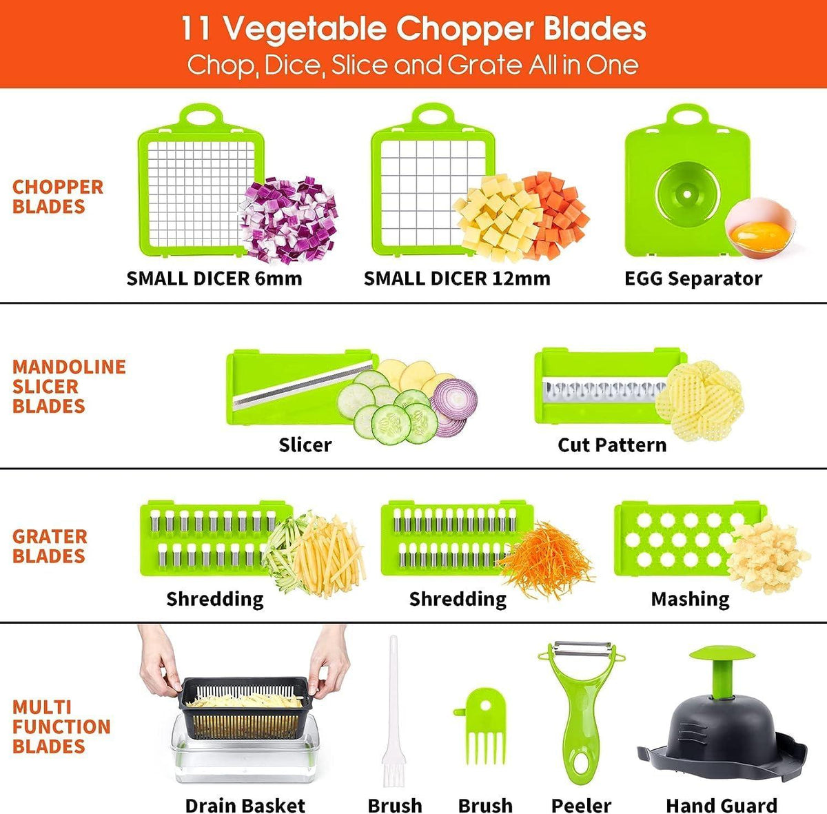 Multifunctional vegetable slicer with interchangeable blades